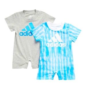 *NWT* Adidas Kid's Shortie Cotton Romper - Pack of 2 (Baby Boy)